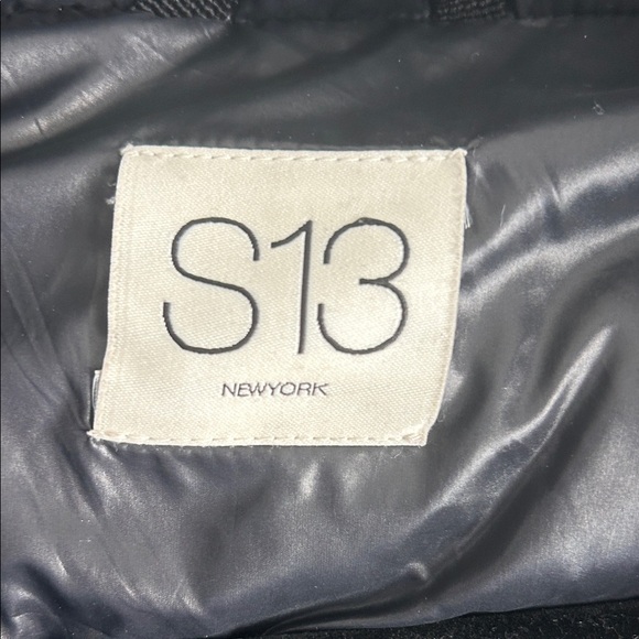 S13 Down/Feather Gloss Faux Fur Trimmed Puffer Coat Jacket Black | M - Picture 5 of 7